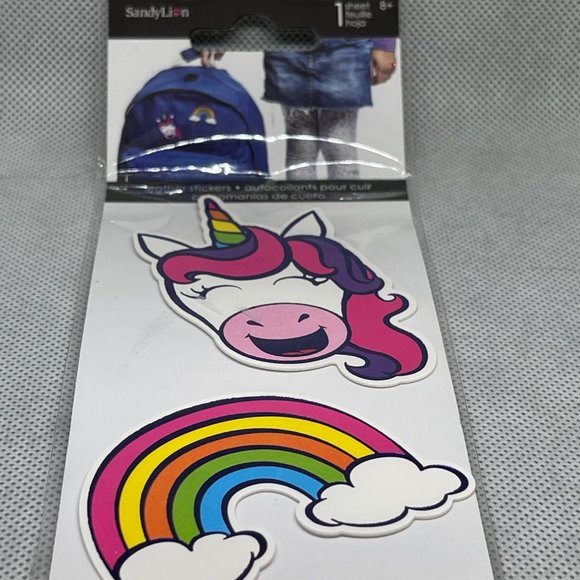Sandy Lion Unicorn & Rainbow Leather Stickers - Picture 2 of 2